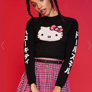 Dolls Kill HUGS AND KISSES CROP KNIT SWEATER